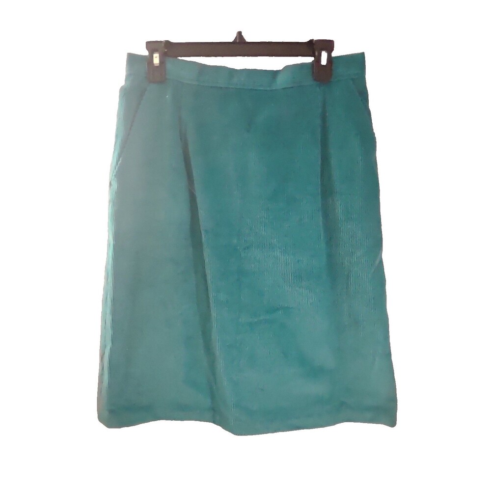 Vintage Anderson Little Corduroy Skirt Size 16 Teal Green Please Read
